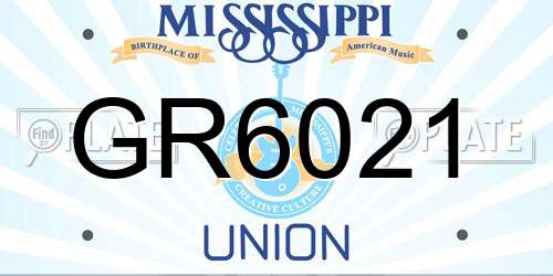 GR6021 Mississippi License Plate