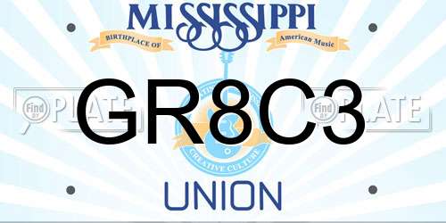 GR8C3 Mississippi License Plate