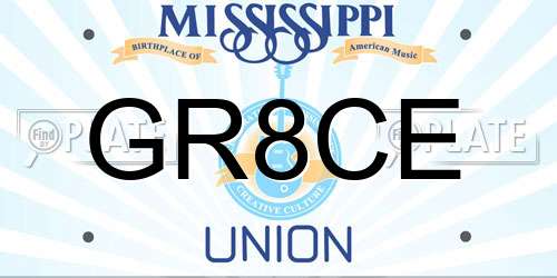 GR8CE Mississippi License Plate