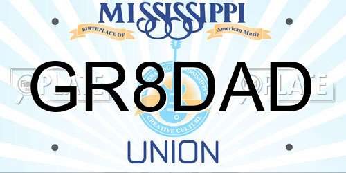GR8DAD Mississippi License Plate