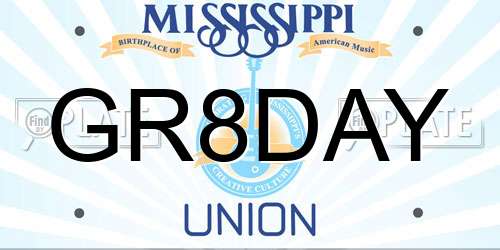 GR8DAY Mississippi License Plate