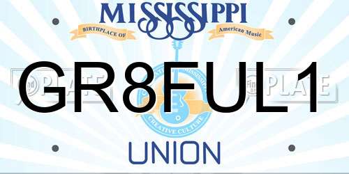 GR8FUL1 Mississippi License Plate