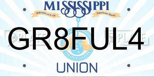 GR8FUL4 Mississippi License Plate
