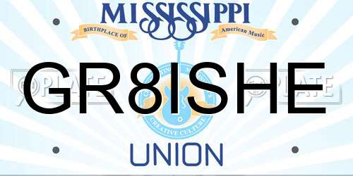 GR8ISHE Mississippi License Plate