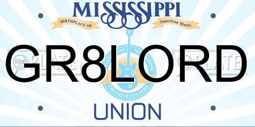 GR8LORD Mississippi License Plate