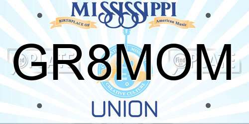 GR8MOM Mississippi License Plate