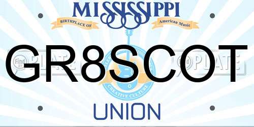 GR8SCOT Mississippi License Plate