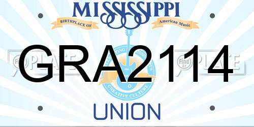 GRA2114 Mississippi License Plate