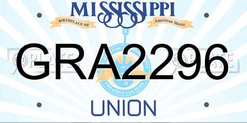 GRA2296 Mississippi License Plate