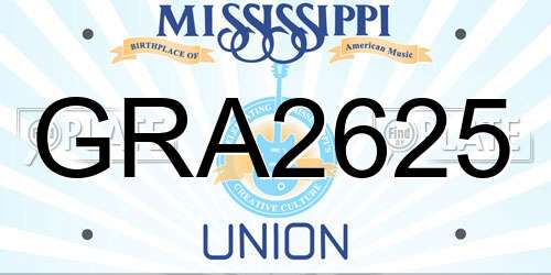 GRA2625 Mississippi License Plate