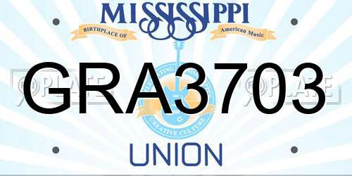 GRA3703 Mississippi License Plate