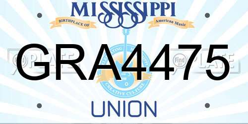 GRA4475 Mississippi License Plate