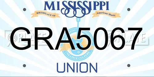 GRA5067 Mississippi License Plate