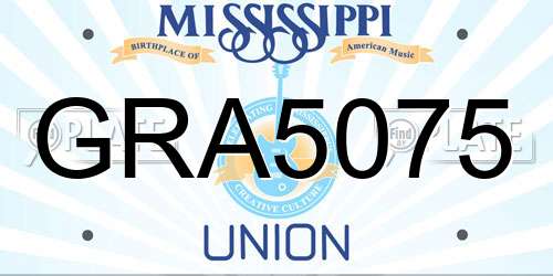GRA5075 Mississippi License Plate