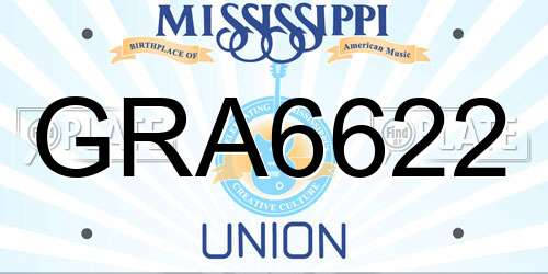 GRA6622 Mississippi License Plate