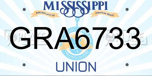 GRA6733 Mississippi License Plate
