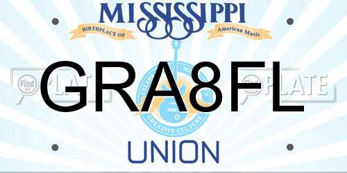 GRA8FL Mississippi License Plate