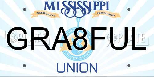 GRA8FUL Mississippi License Plate