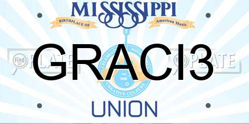GRACI3 Mississippi License Plate