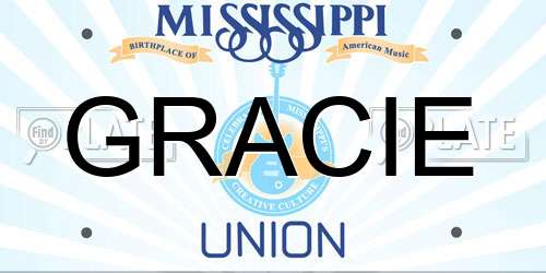 GRACIE Mississippi License Plate