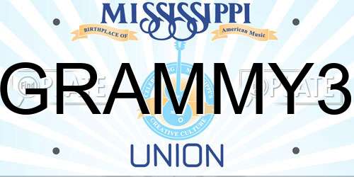 GRAMMY3 Mississippi License Plate