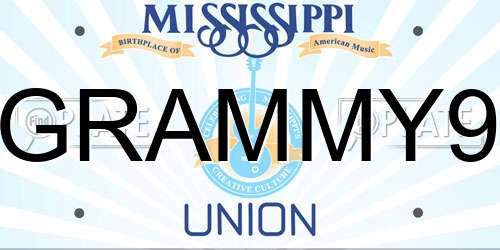 GRAMMY9 Mississippi License Plate