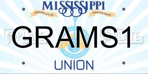 GRAMS1 Mississippi License Plate