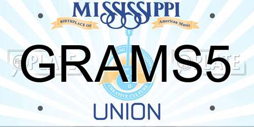 GRAMS5 Mississippi License Plate