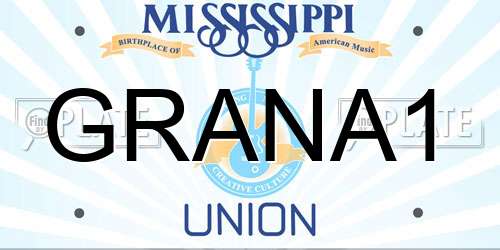 GRANA1 Mississippi License Plate
