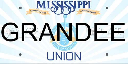 GRANDEE Mississippi License Plate
