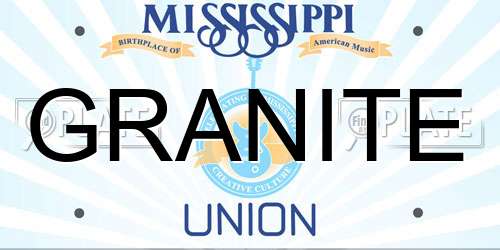 GRANITE Mississippi License Plate