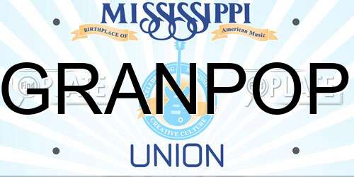 GRANPOP Mississippi License Plate