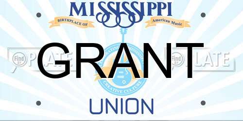 GRANT Mississippi License Plate