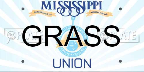 GRASS Mississippi License Plate