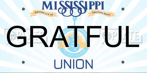 GRATFUL Mississippi License Plate