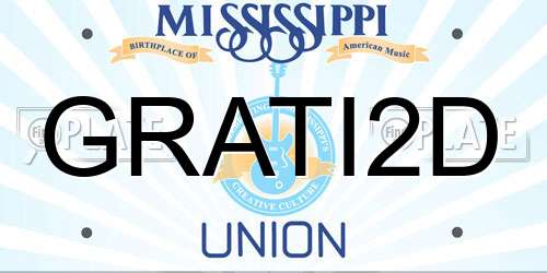 GRATI2D Mississippi License Plate