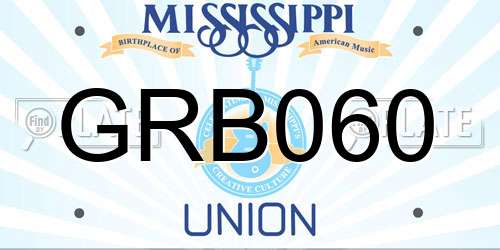 GRB060 Mississippi License Plate