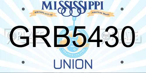 GRB5430 Mississippi License Plate