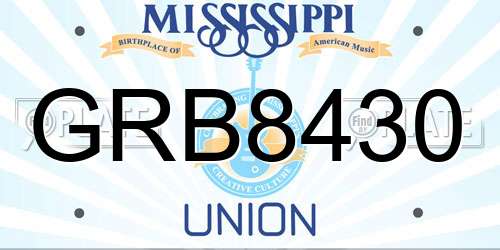 GRB8430 Mississippi License Plate