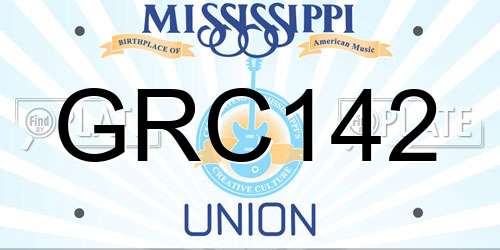 GRC142 Mississippi License Plate