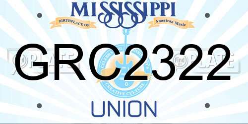 GRC2322 Mississippi License Plate