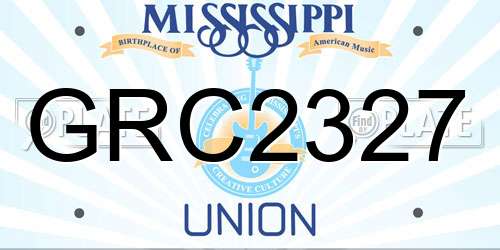 GRC2327 Mississippi License Plate