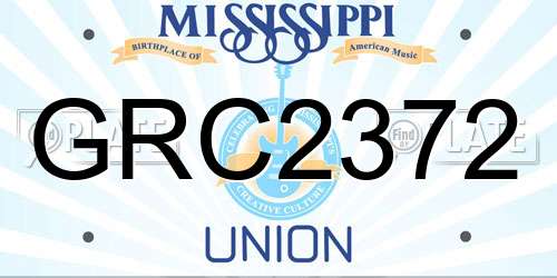 GRC2372 Mississippi License Plate