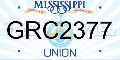 GRC2377 Mississippi License Plate