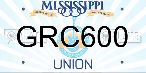 GRC600 Mississippi License Plate