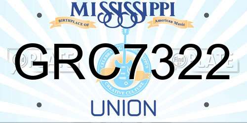 GRC7322 Mississippi License Plate