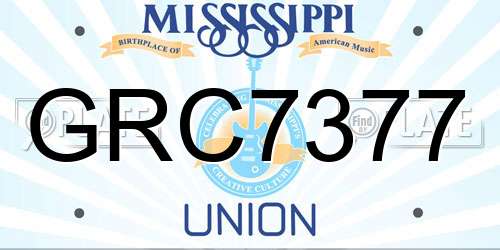 GRC7377 Mississippi License Plate