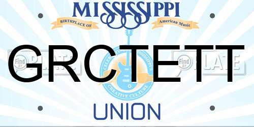 GRCTETT Mississippi License Plate
