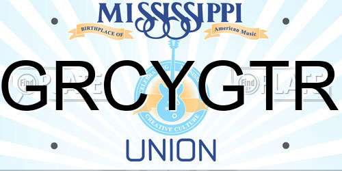 GRCYGTR Mississippi License Plate