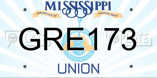 GRE173 Mississippi License Plate